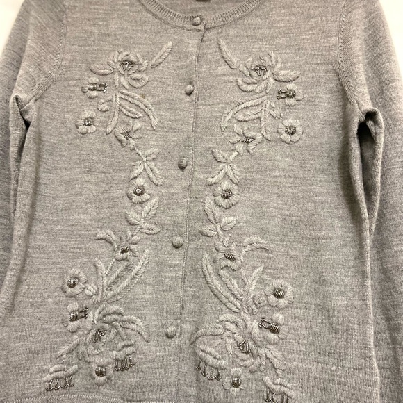 Brooks Bros. Gray Fleece grandma core extra fine merino wool sweater  SZ  S - Picture 2 of 8